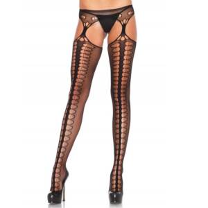 TIGHTS MIT GARTER EXKLUSIV SCHWARZ