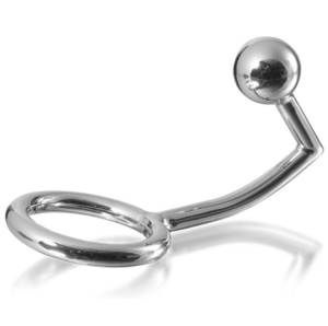 METAL HARD - Penisring mit Anal-Eindringlingshaken, 40 mm