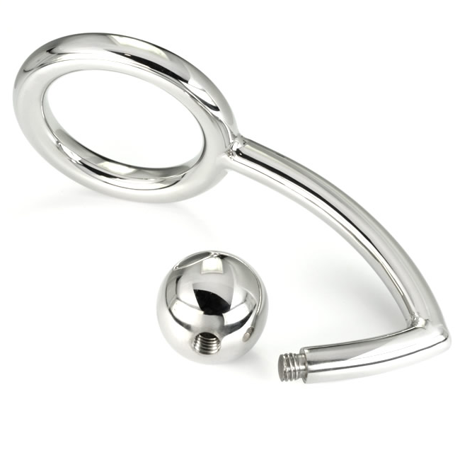 METAL HARD - Penisring mit Anal-Eindringlingshaken, 45 mm
