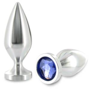 METAL HARD - Analplug Aluminium Farbe Kristall groß 10,16 cm