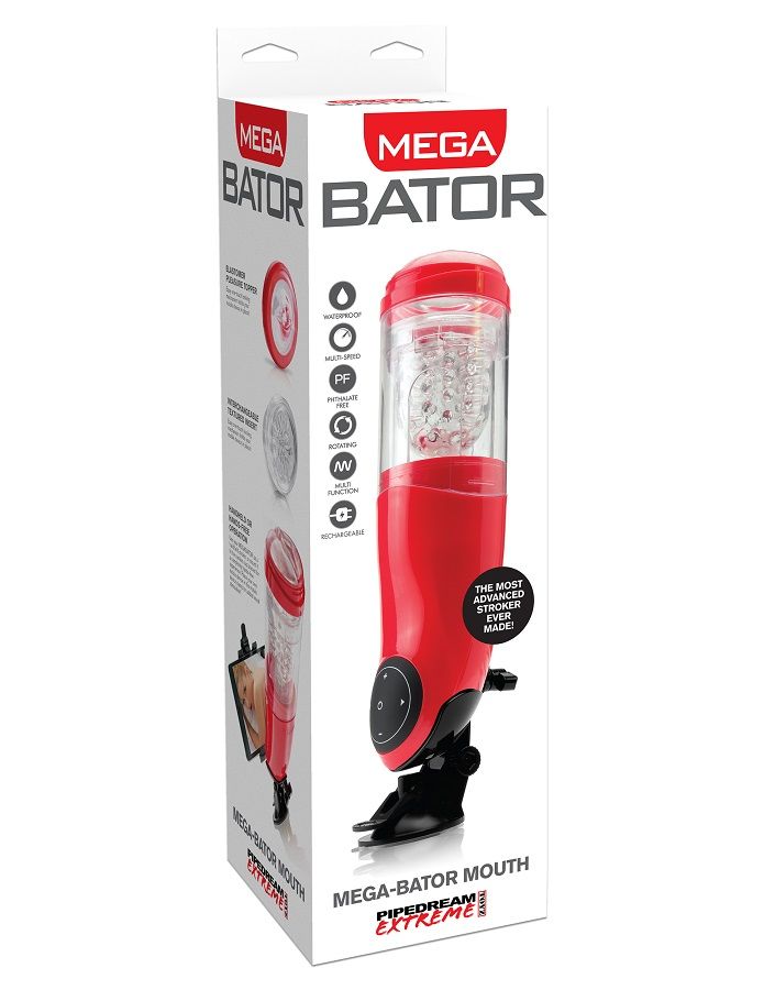 EXTREME TOYZ - PDX MEGA BATOR USB männlicher Masturbator Mund Rot