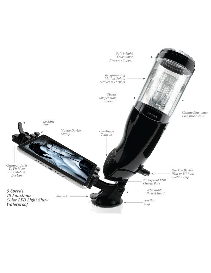 EXTREME TOYZ - PDX MEGA BATOR USB männlicher Masturbator Mund Rot