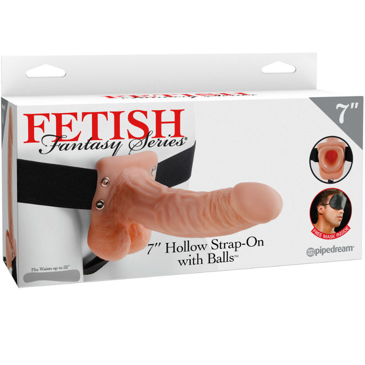 FETISH FANTASY SERIES - 7 Hohl Strap-On mit Bällen 17,8 cm Fleisch