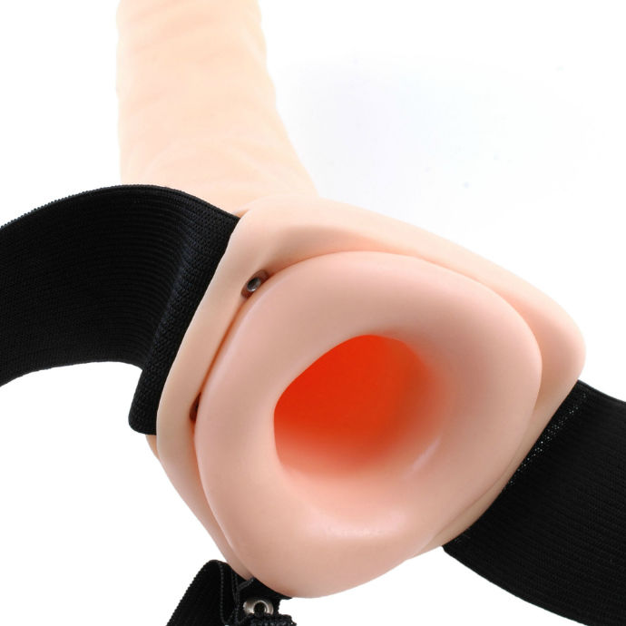 FETISH FANTASY SERIES - 19 cm vibrierender Hohl-Strap-On Braun