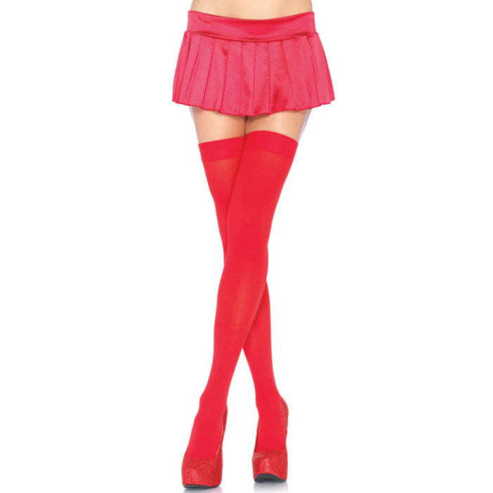 LEG AVENUE - NYLON OBERSCHENKELHOSE ROT