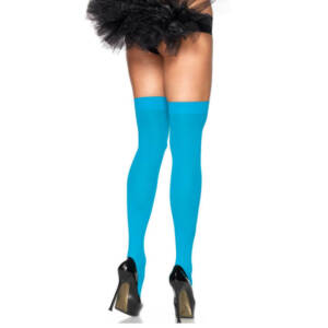 NYLON OBERSCHENKEITENHÖHE BLAU