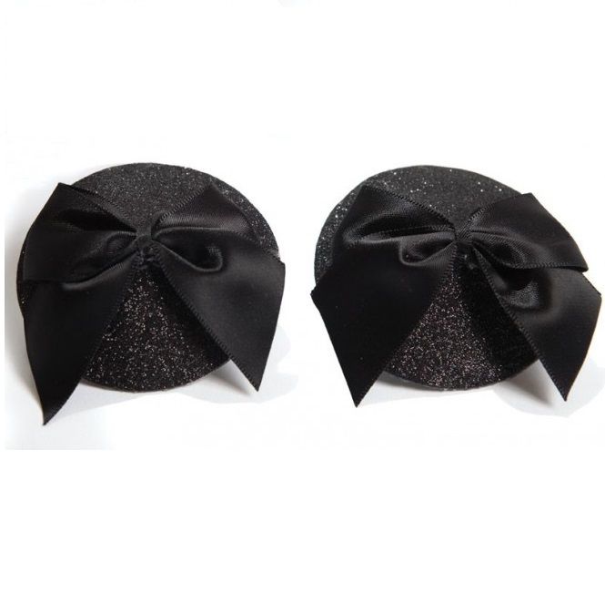BIJOUX - BURLESQUE GLÄNZENDE NIPPELABDECKUNGEN MIT SCHLEIFE