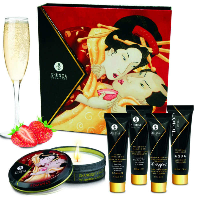 SHUNGA - Geheimes Geisha-Erdbeer- und Cava-Kit
