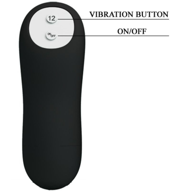 PRETTY LOVE - Silikon Analplug Penisform und 12 Vibrationsmodi Schwarz