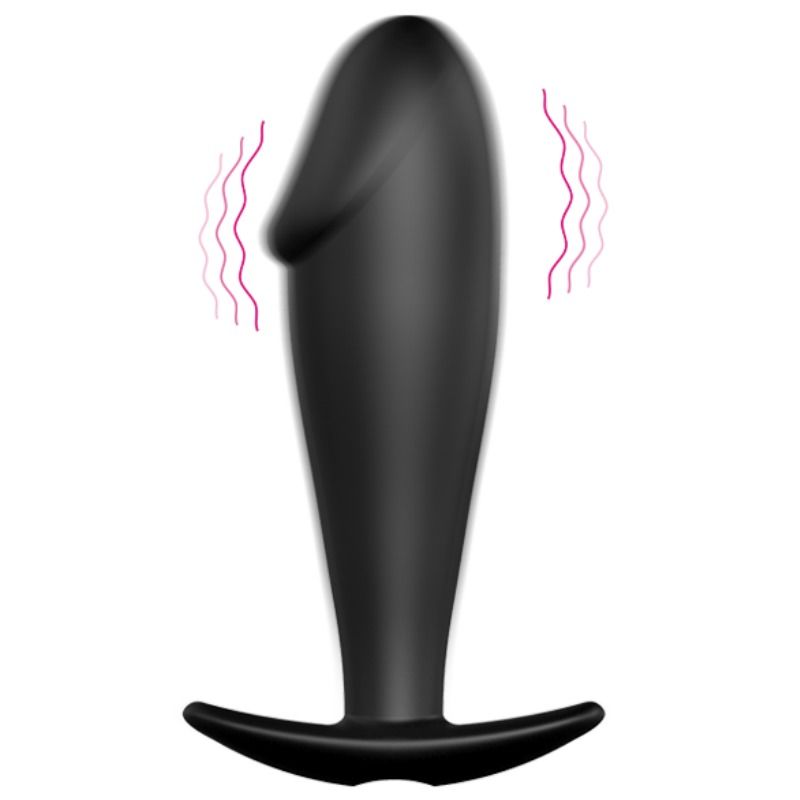 PRETTY LOVE - Silikon Analplug Penisform und 12 Vibrationsmodi Schwarz