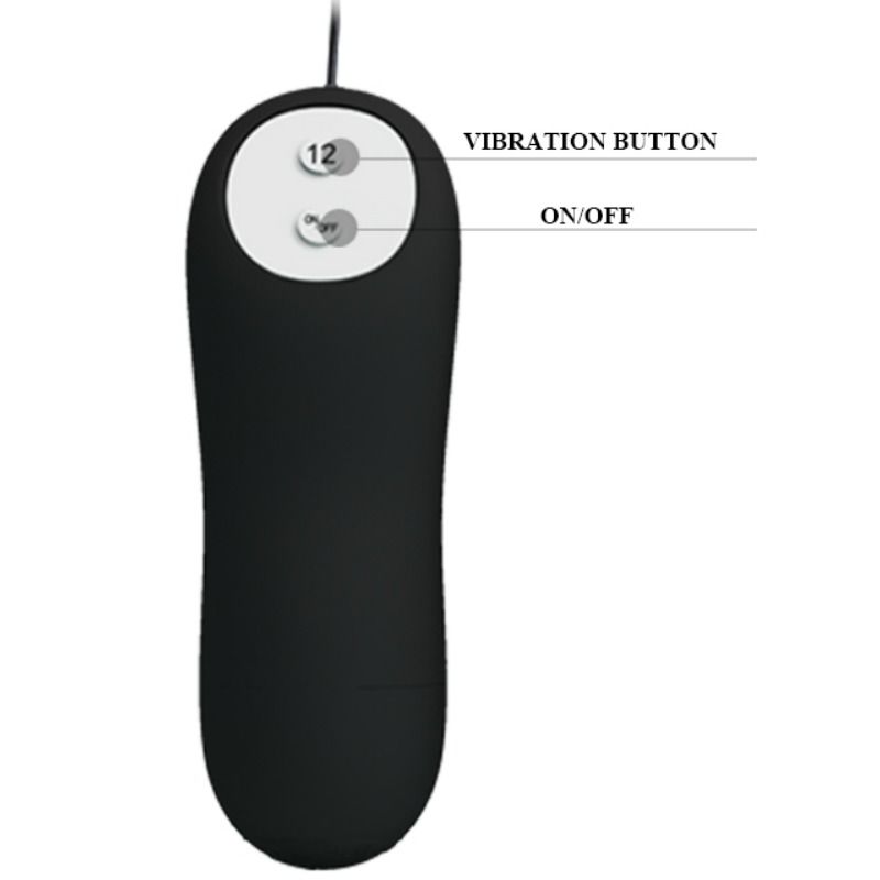PRETTY LOVE - Analplug Ankerform Silikon 12 Vibrationsmodi Schwarz