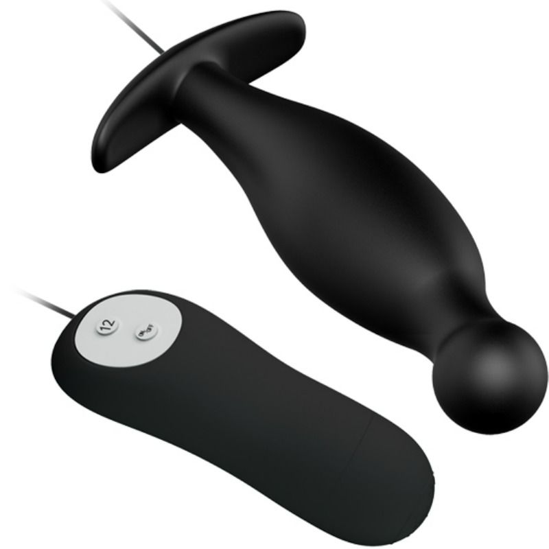 PRETTY LOVE - Silikon-Analplug 12 Vibrationsmodi Schwarz