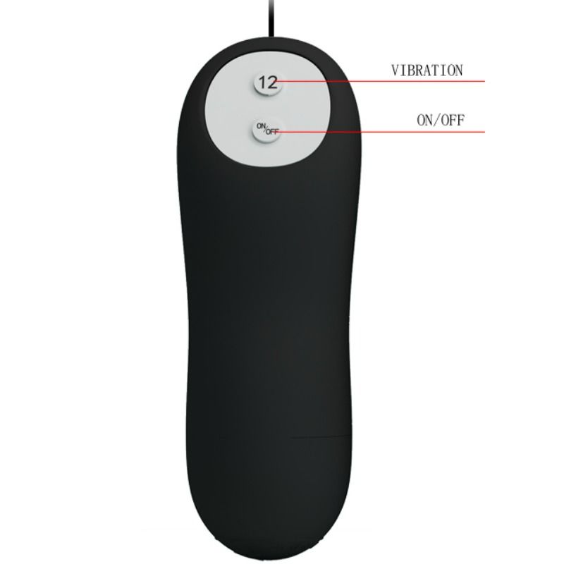 PRETTY LOVE - Silikon-Analplug 12 Vibrationsmodi Schwarz