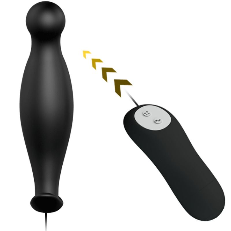 PRETTY LOVE - Silikon-Analplug 12 Vibrationsmodi Schwarz