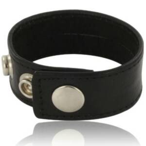 LEATHER BODY - Verstellbarer Penisgurt aus schwarzem Leder