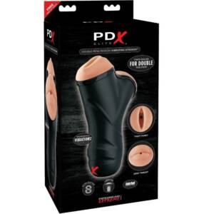 PDX ELITE - Vibrierender Stroker mit Doppelpenetration