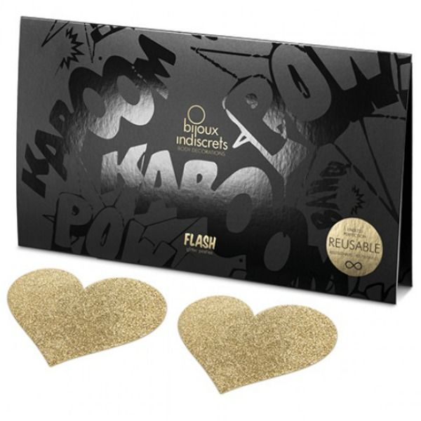 BIJOUX - INDISCRETS FLASH GOLDEN HEART Nippelabdeckungen