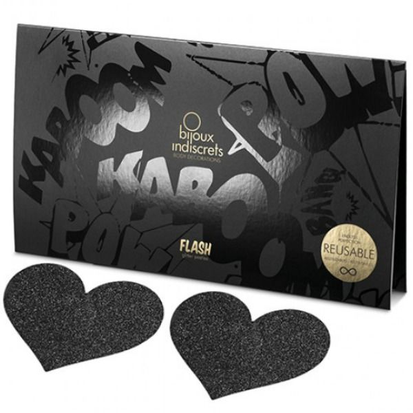 BIJOUX - INDISCRETS FLASH SCHWARZE HERZ NIPPELKLEMMEN