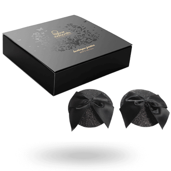 BIJOUX - BURLESQUE GLÄNZENDE NIPPELABDECKUNGEN MIT SCHLEIFE