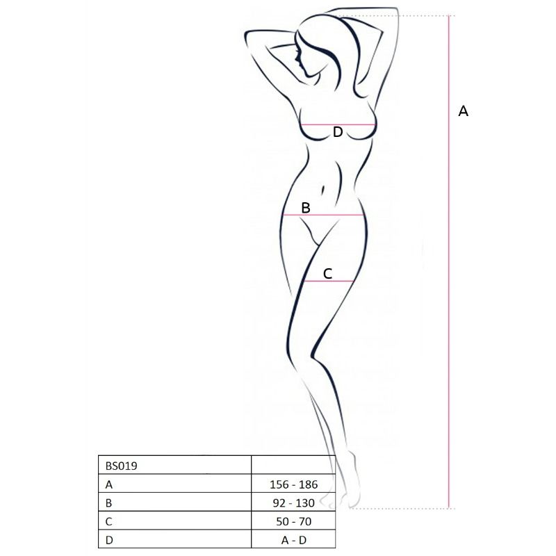 PASSION - WOMAN BS019 Weißer Bodystocking, eine Größe