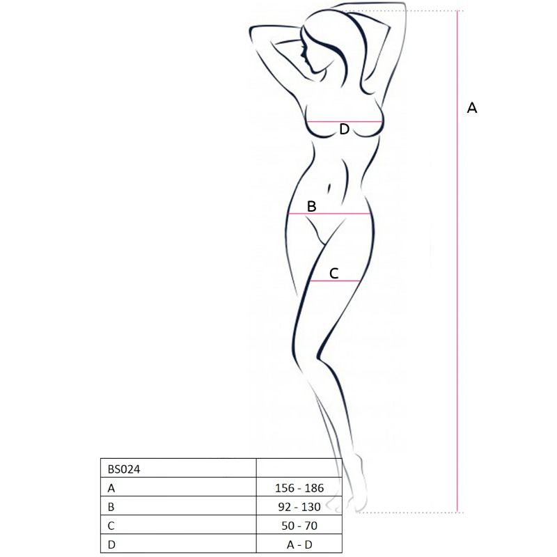 PASSION - WOMAN BS024 Bodystocking Schwarz Einheitsgröße