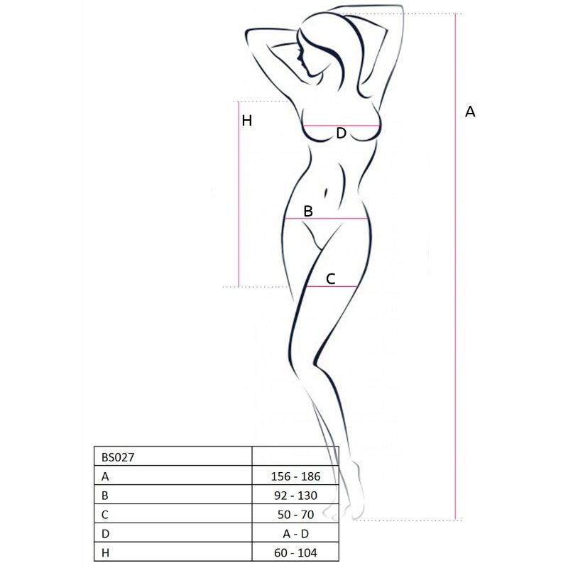 PASSION - WOMAN BS027 BODYSTOCKING ROT, EINE GRÖSSE