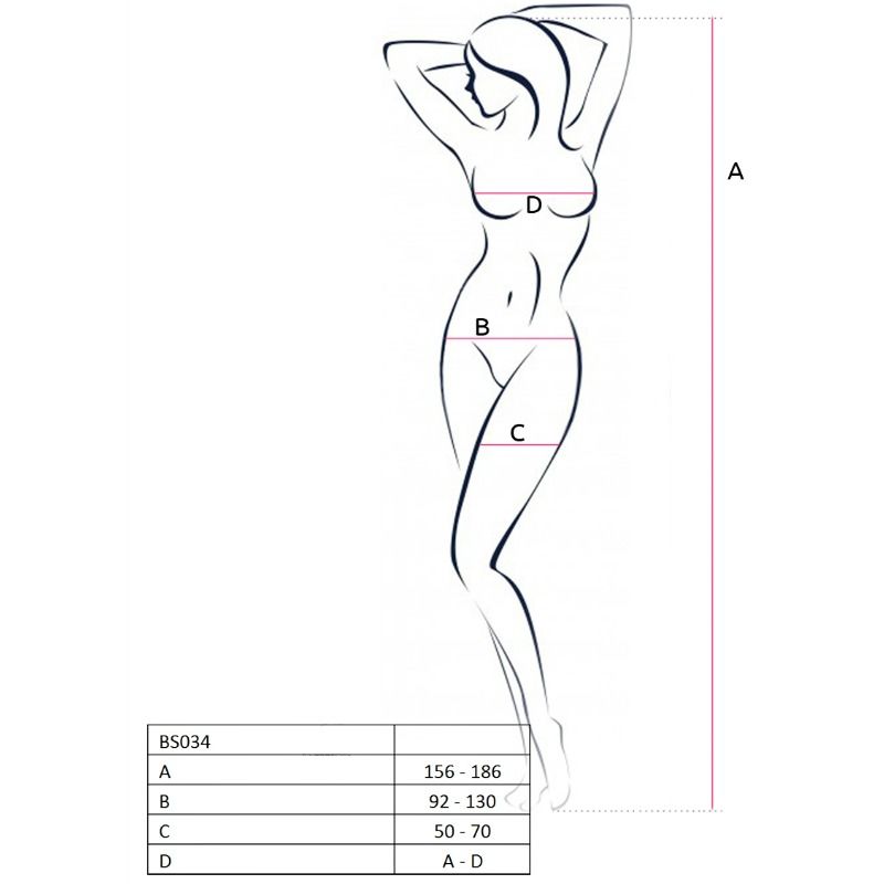 PASSION - WOMAN BS034 BODYSTOCKING SCHWARZ EINHEITSGRÖSSE