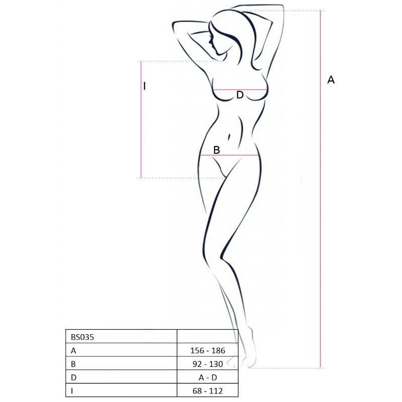 PASSION - WOMAN BS035 Bodystocking Schwarz Einheitsgröße