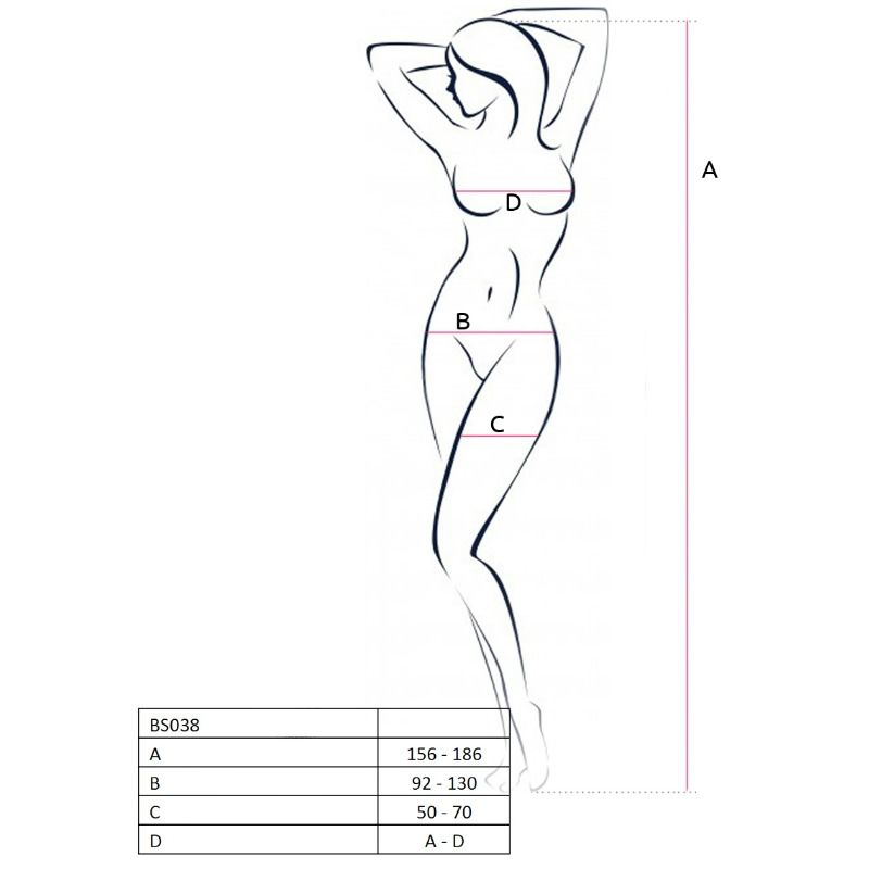 PASSION - WOMAN BS038 Weißer Bodystocking, eine Größe