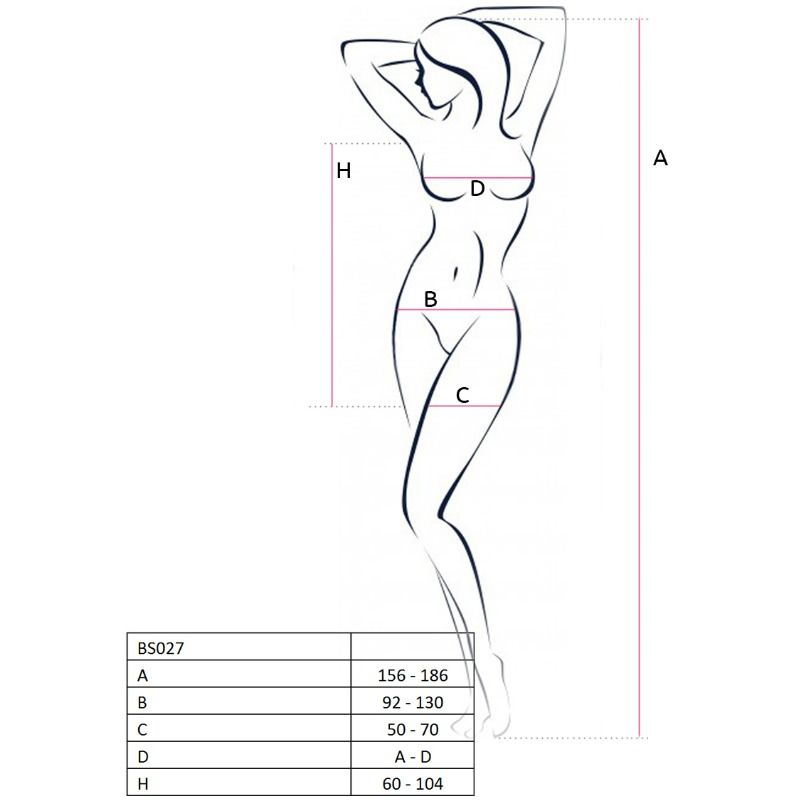 PASSION - WOMAN BS027 Bodystocking in Schwarz, Einheitsgröße