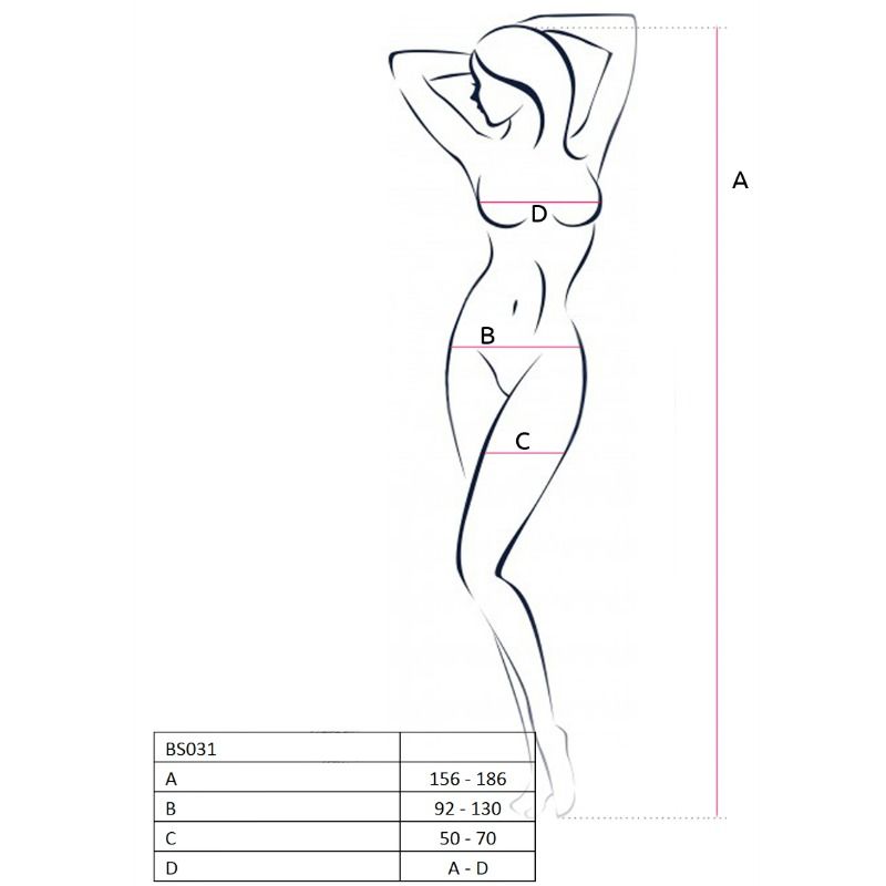 PASSION - WOMAN BS031 BODYSTOCKING SCHWARZ EINHEITSGRÖSSE