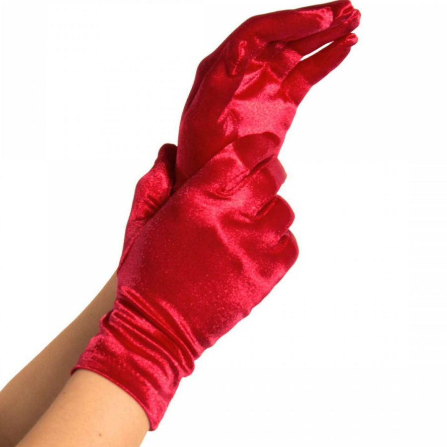SATIN-HANDSCHUHE ROT