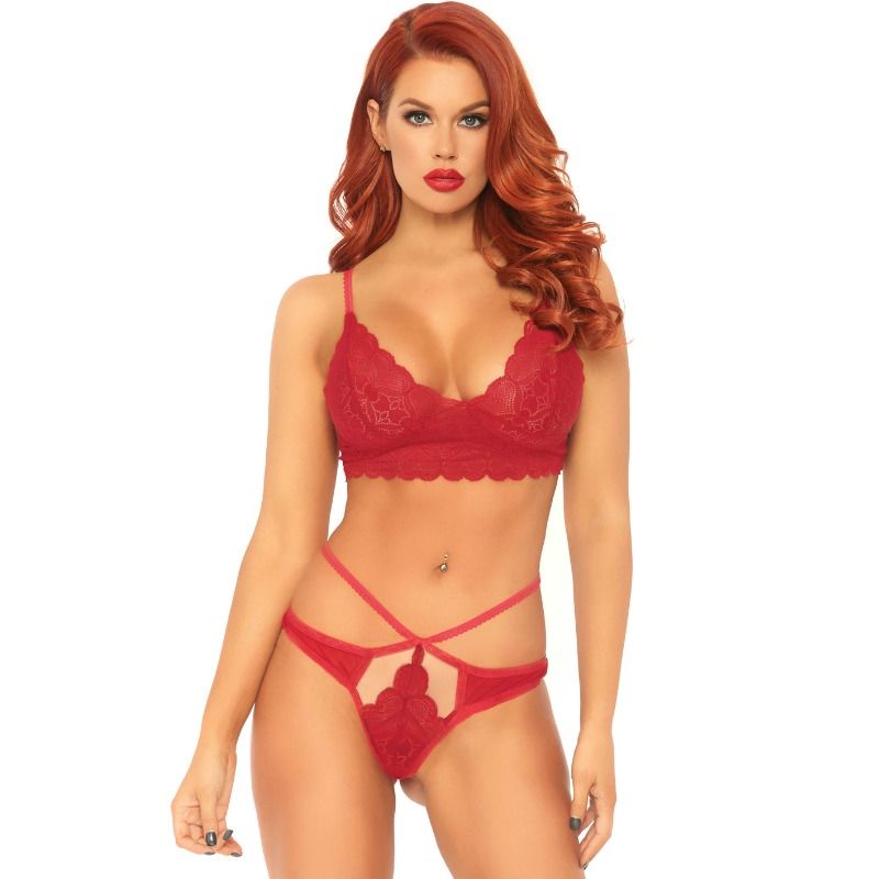 2-teiliges Set, Spitzen-Bralet und Tanga M/L
