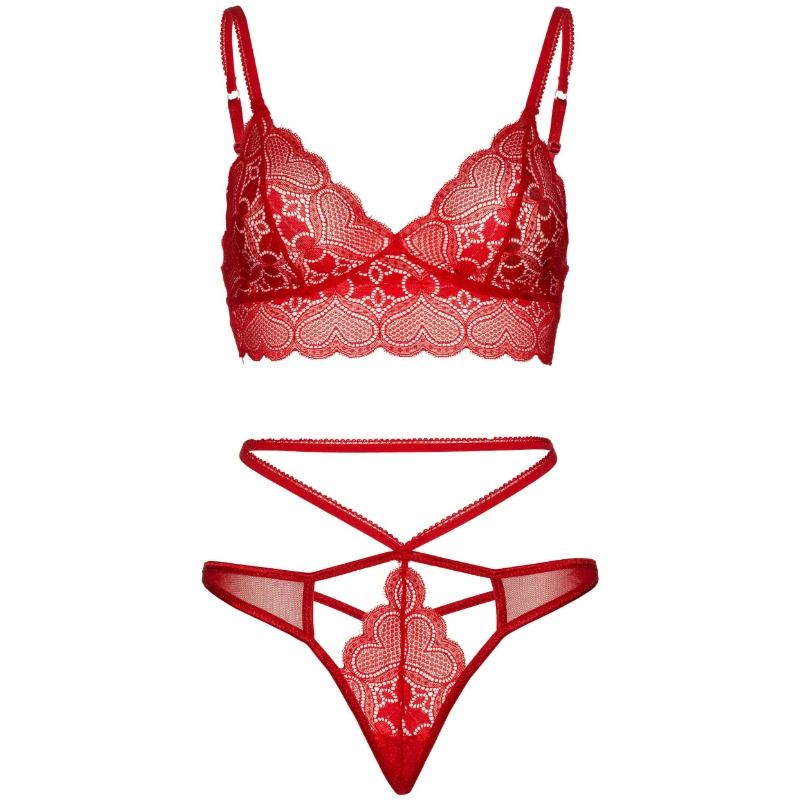2-teiliges Set, Spitzen-Bralet und Tanga M/L