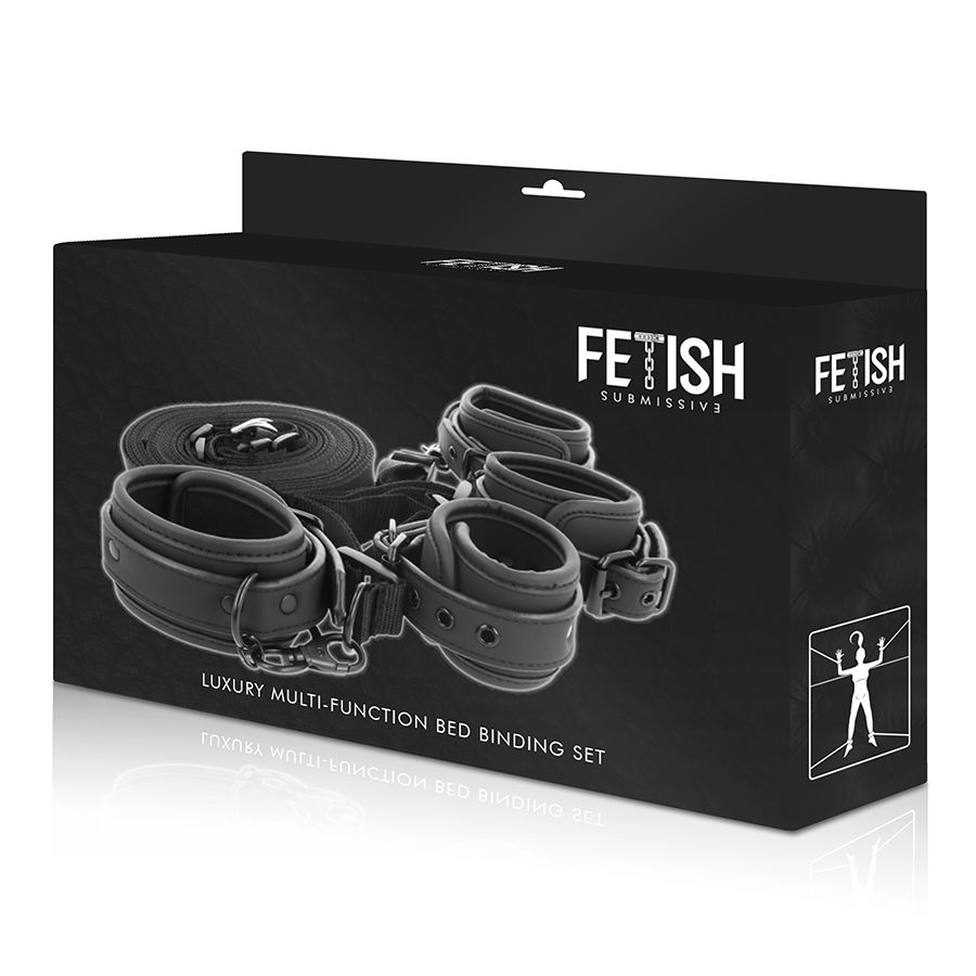 FETISH SUBMISSIVE - SET AUS HANDSCHELLEN UND KRAWATTEN MIT NEOPREN-FUTTER