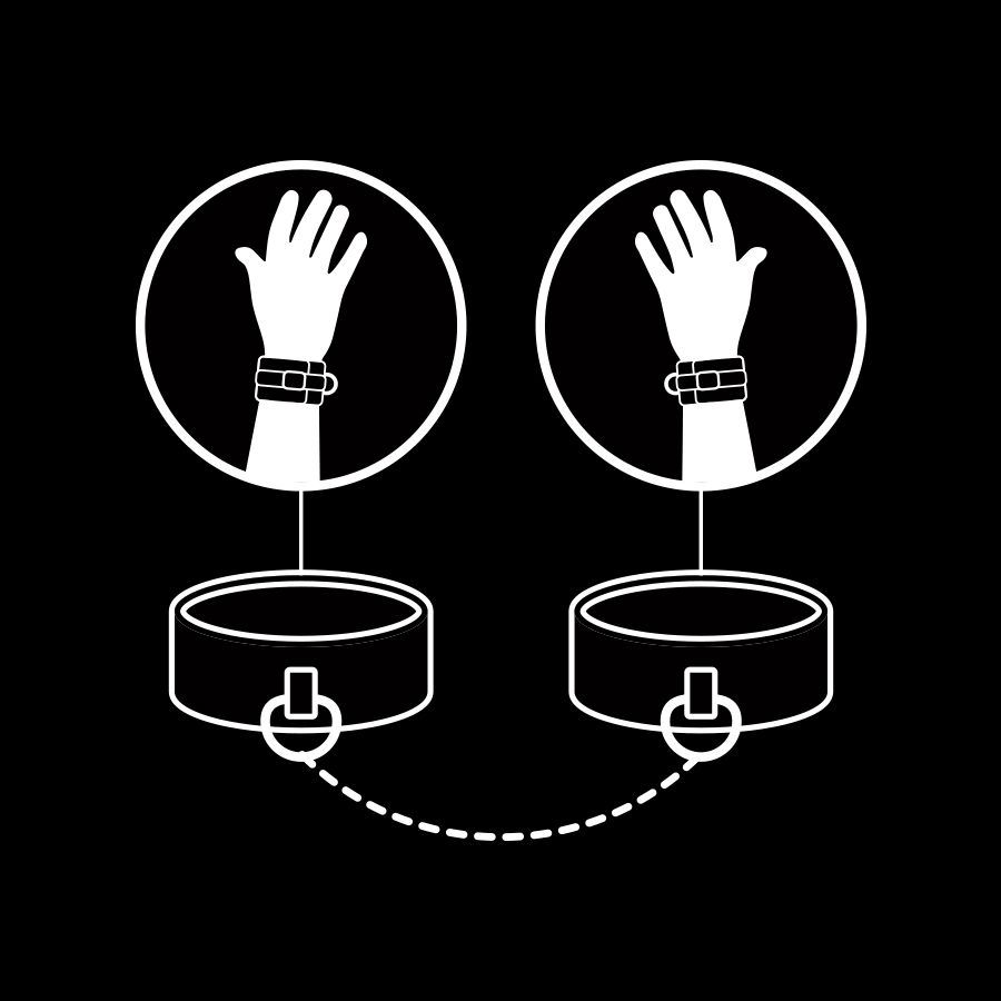 FETISH SUBMISSIVE - Handschellen aus veganem Leder mit Neopren-Futter