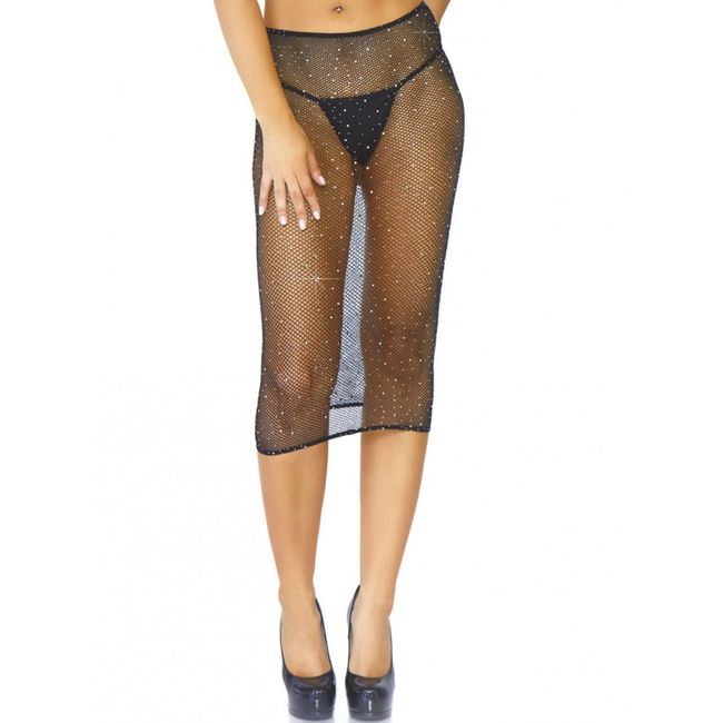 KRISTALLISIERTES FISHNET MULTIDRESS SCHWARZ OS