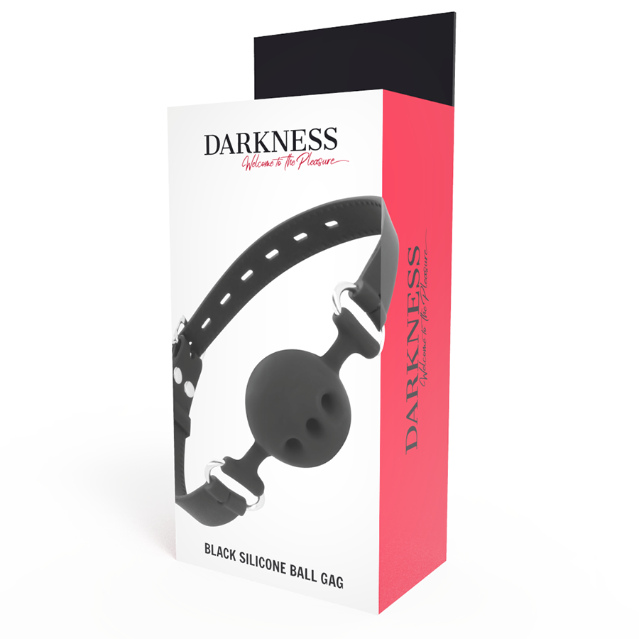 DARKNESS - Schwarzer atmungsaktiver Silikon-Knebel