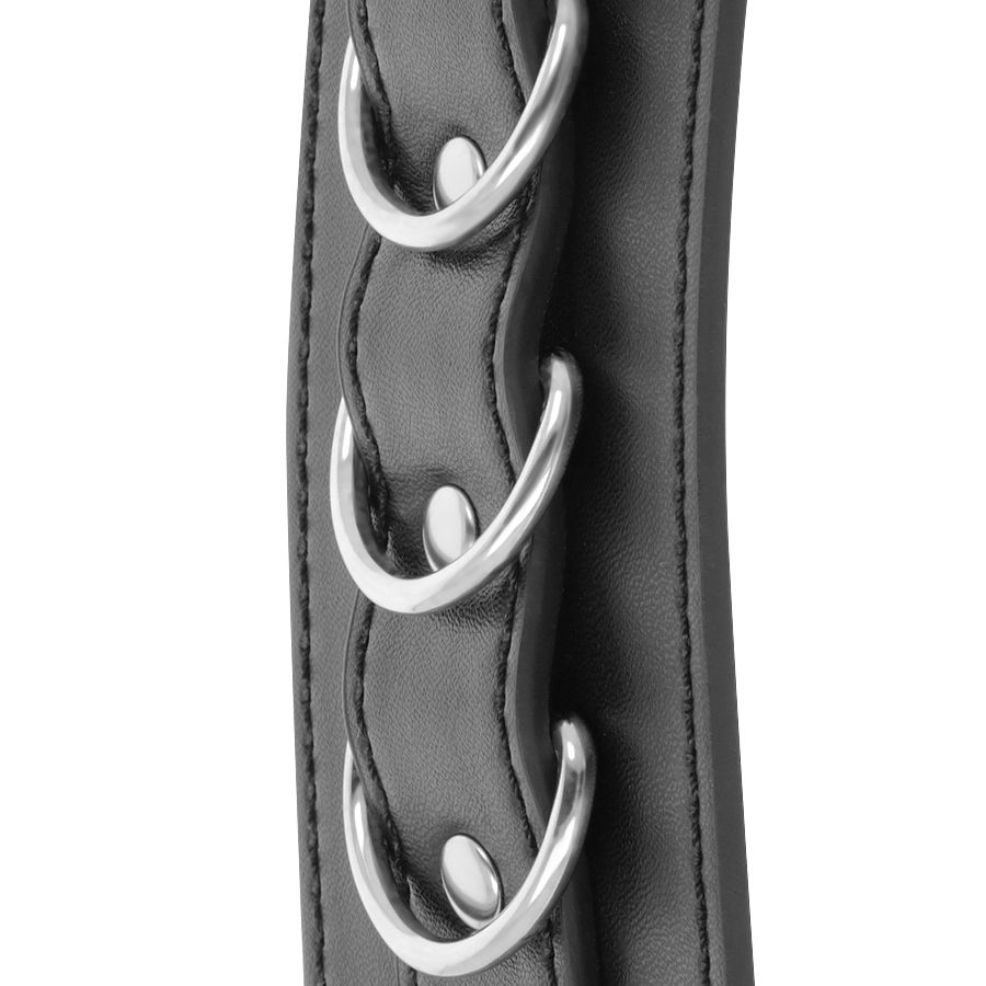 DARKNESS - Schwarze verstellbare Leder-Knöchel-Handschellen