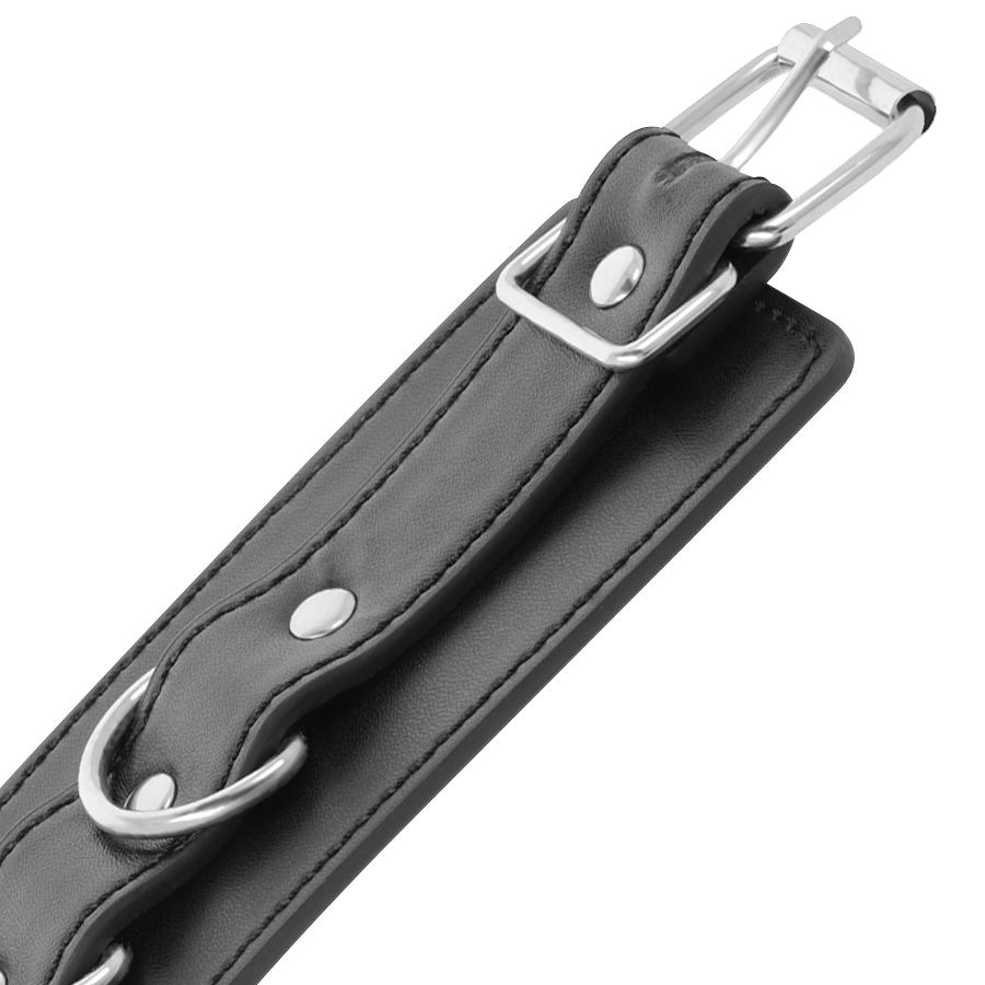 DARKNESS - Schwarze verstellbare Leder-Knöchel-Handschellen