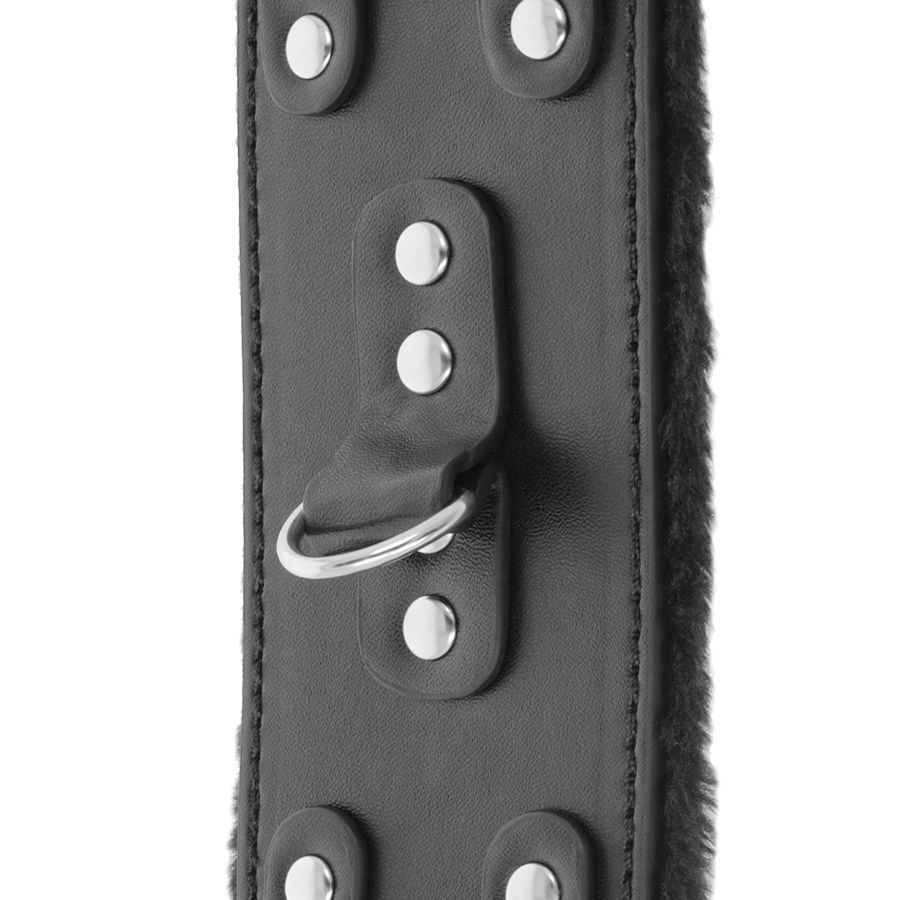 DARKNESS - Schwarze, verstellbare Lederhandschellen mit Futter