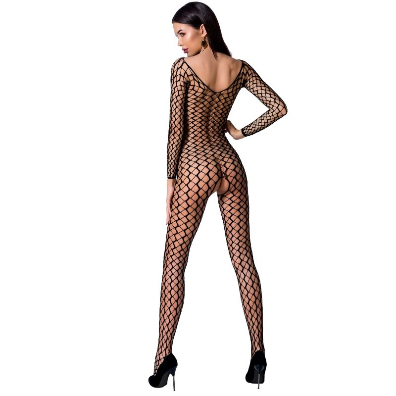 PASSION - WOMAN BS068 BODYSTOCKING Schwarz Einheitsgröße