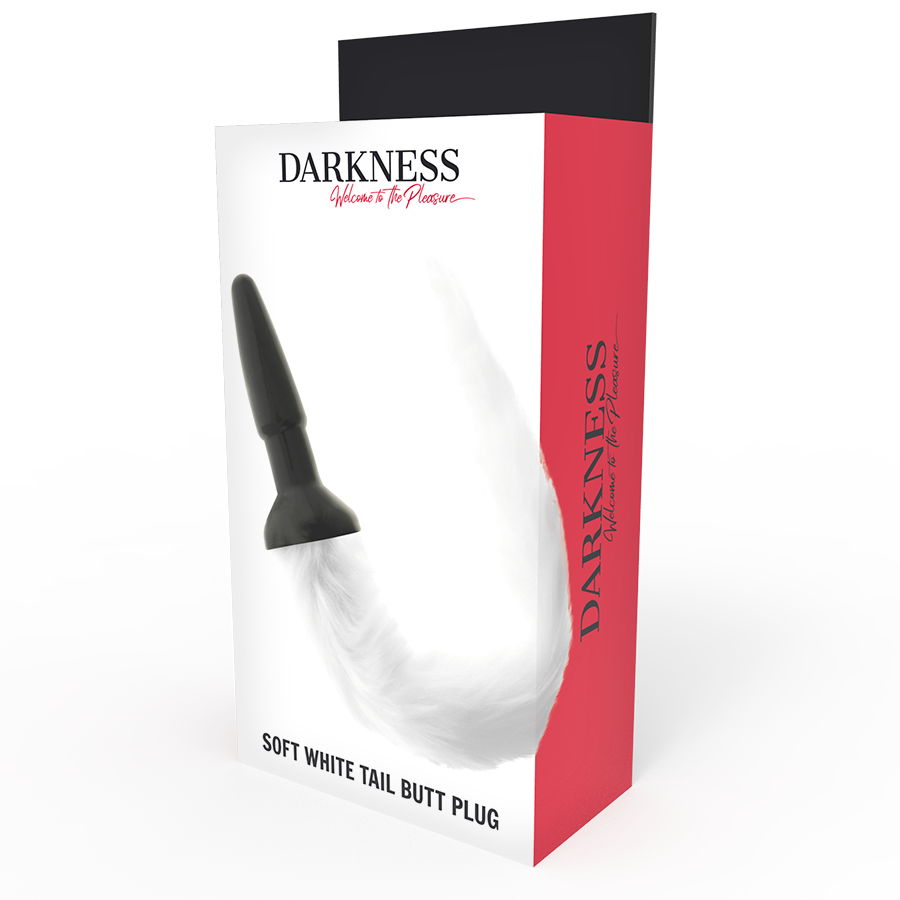 DARKNESS - Silikon-Analplug mit weißem Schwanz