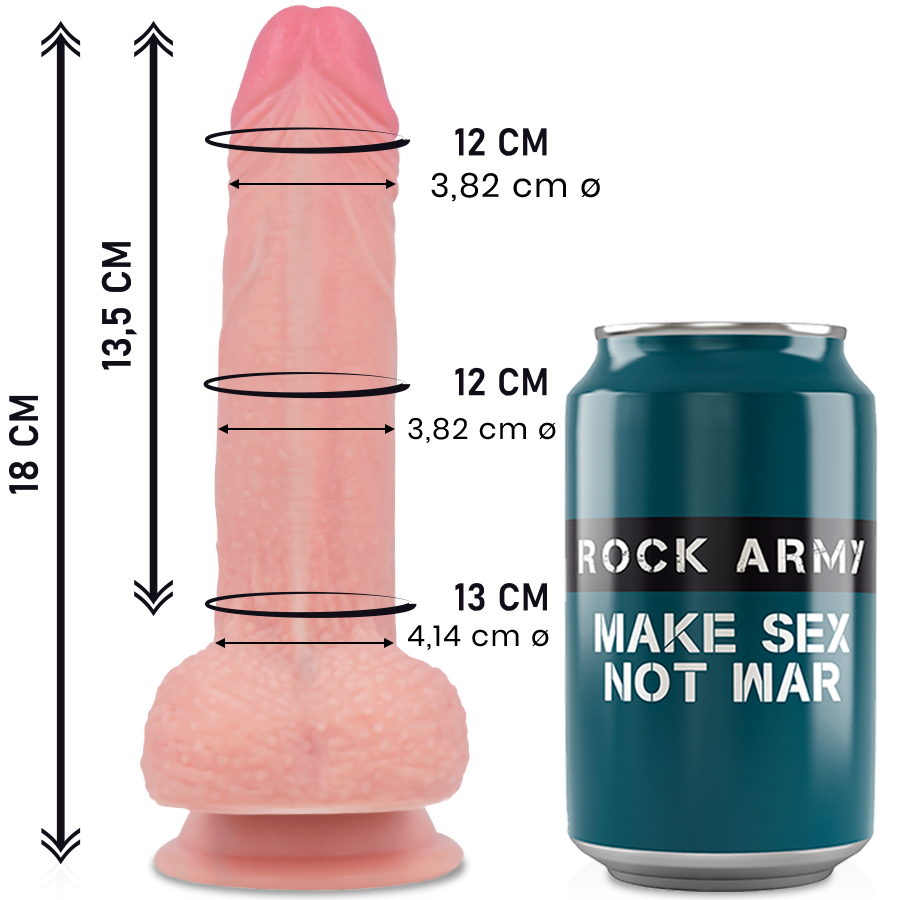 ROCKARMY - LIQUID SILICONE PREMIUM MUSTANG REALISTISCH 18 CM -O- 4,14 CM
