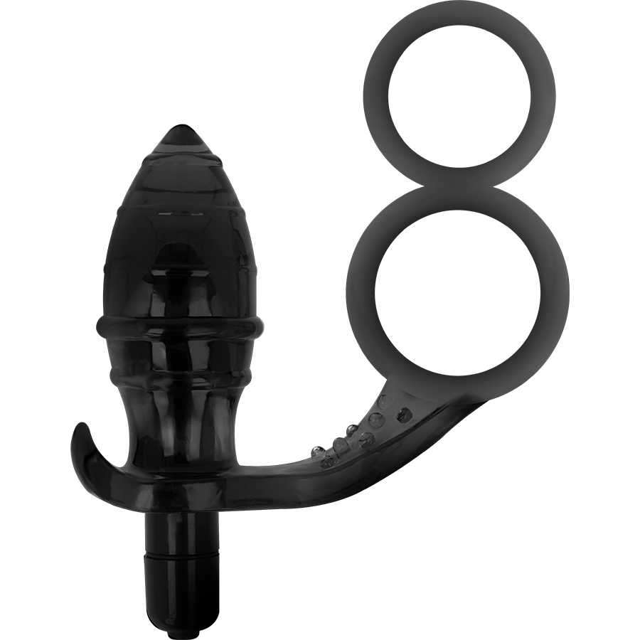 ADDICTED TOYS - Analplug mit doppeltem schwarzen Ring