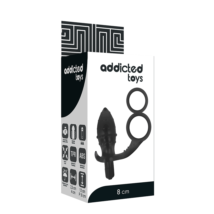 ADDICTED TOYS - Analplug mit doppeltem schwarzen Ring