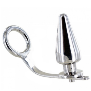 METAL HARD - Stahlring mit Analplug, 45 x 45 mm