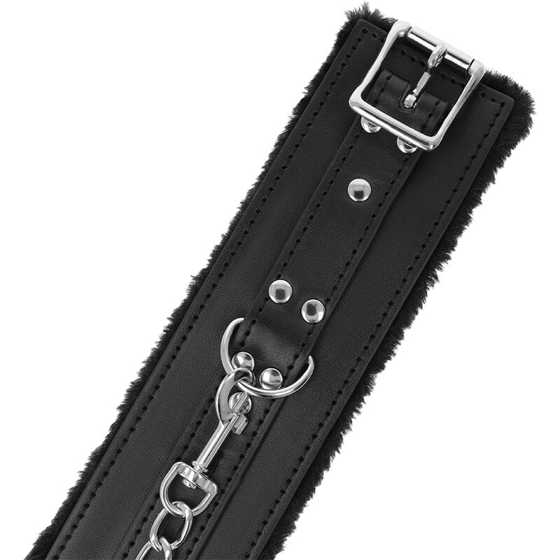 DARKNESS - Schwarz gefütterte BDSM-Handschellen