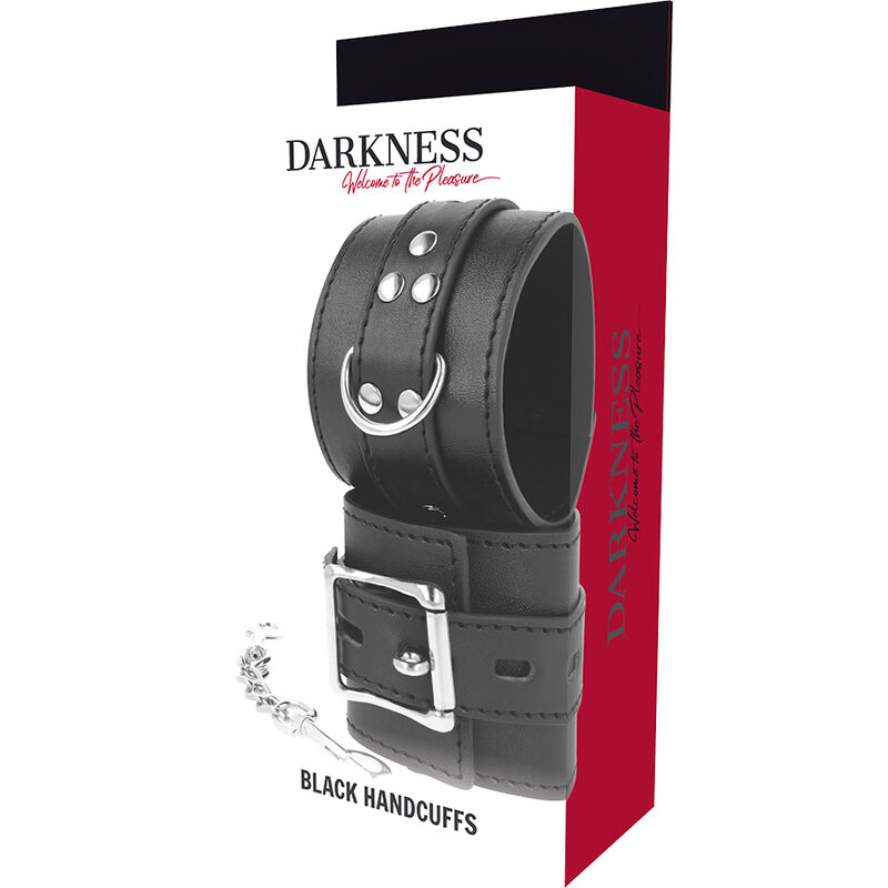 DARKNESS - Handschellen aus schwarzem Leder