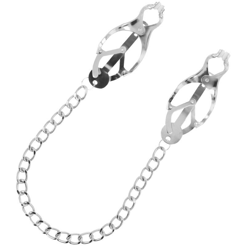 DARKNESS - Nippelklemme aus Metall mit Kette